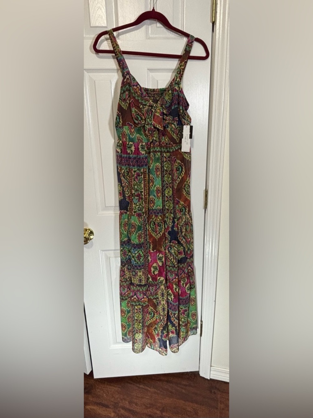 NWT SIGNATURE BY ROBBIE BEE SIZE 10 MULTI FLORAL PAISLEY CHIFFON MAXI DRESS